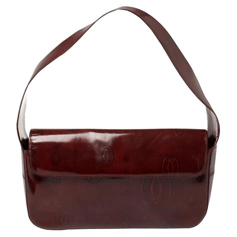 Leather handbag Cartier Burgundy in Leather 